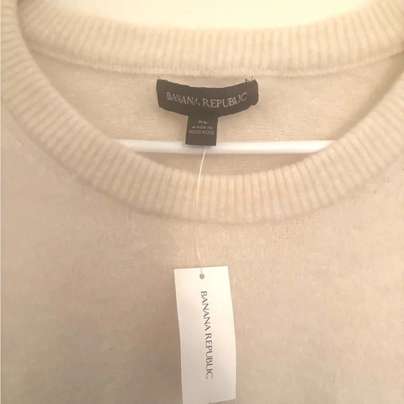 Banana Republic Sweater Wool Alpaca Ivory Old Money Soft Striped XL Quiet Luxury - Picture 6 of 6